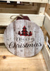 ITEM KOP 41161 - 12inX13in ROUND PLAID MERRY CHRISTMAS LED WALL CANVAS