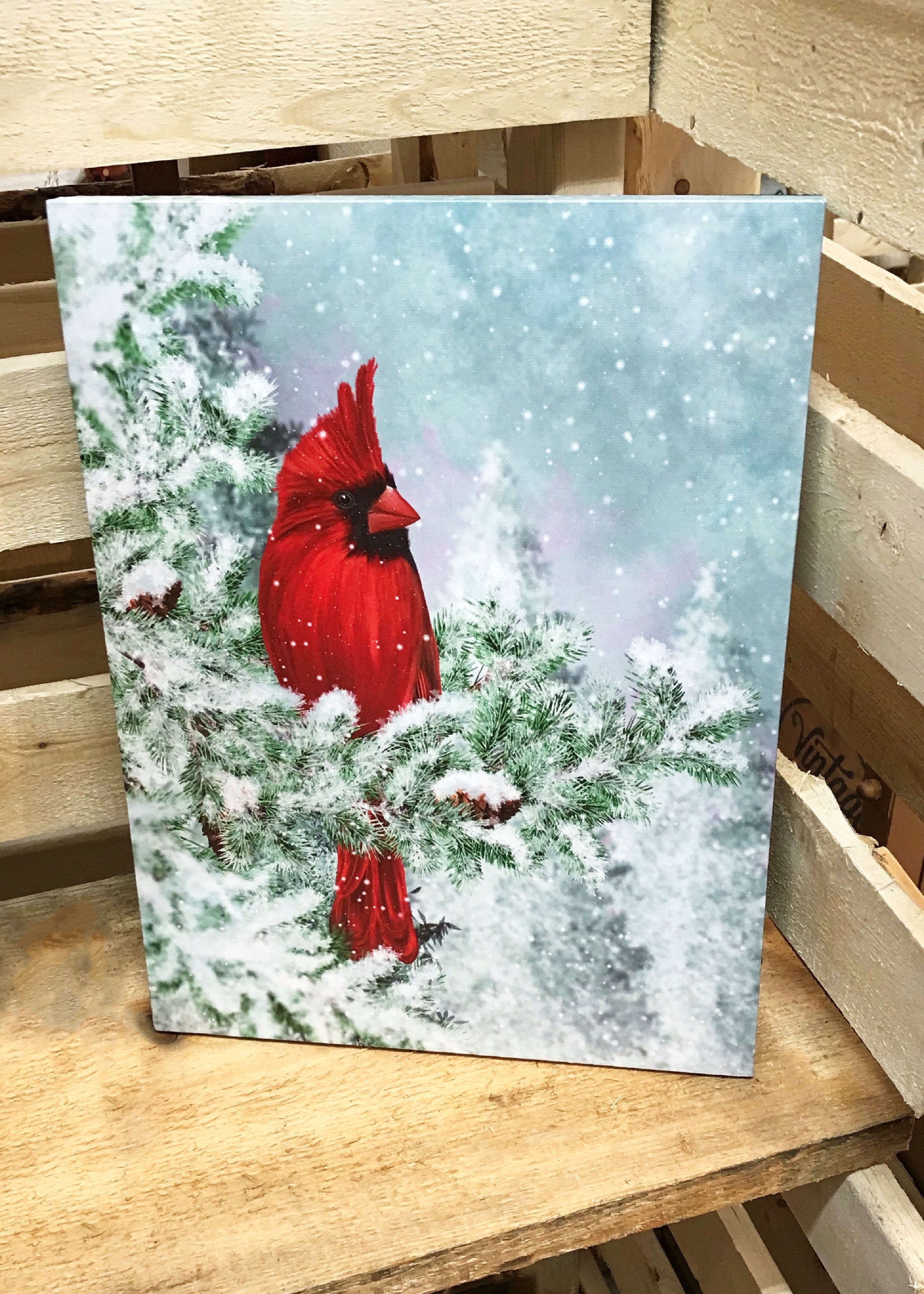 ITEM KOP 41182 - 11.75inx15.5in CARDINAL LED WALL CANVAS