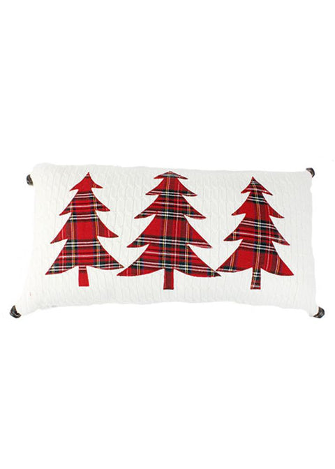 ITEM KOP 46612 - 22"X12"X6" PLAID TREE PILLOW
