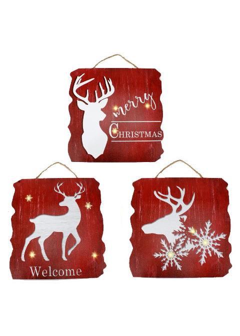 ITEM KOP 48225 - 15.5" LED CHRISTMAS WALL PLAQUES