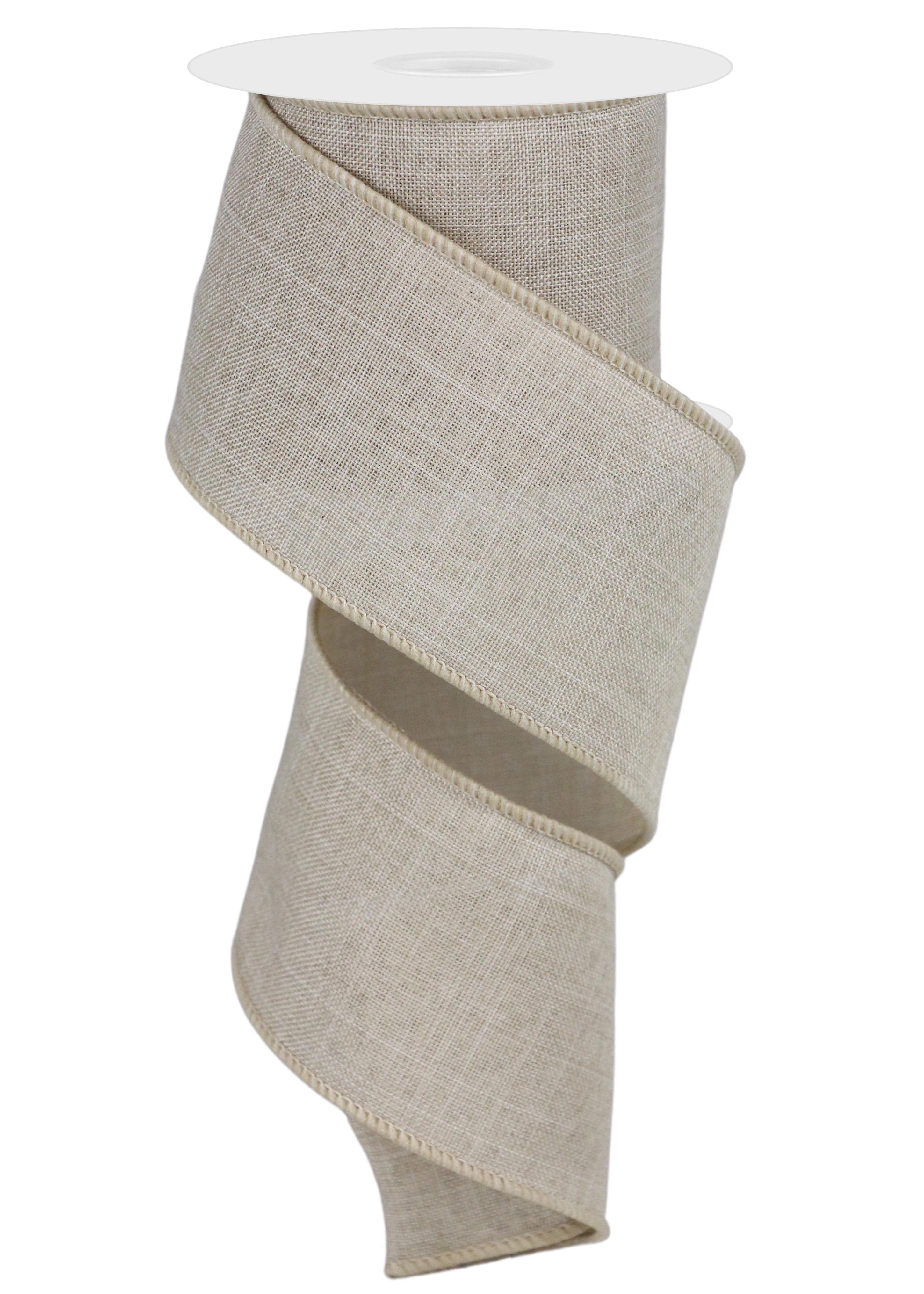 ITEM RG127972 - 2.5"X10YD BUFF ROYAL BURLAP WIRED RIBBON