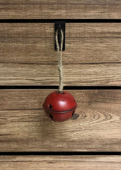 ITEM XC428550 - 3.5" ANTIQUE RED JINGLE BELL WITH JUTE HANGER