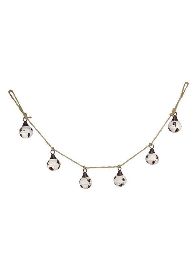 ITEM XC424138 - 54"L ANTIQUE WHITE JINGLE BELL GARLAND WITH 6 BELLS