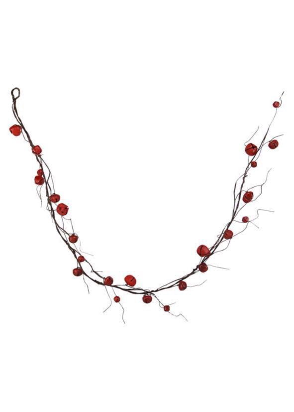 ITEM XC424548 - 60" RED JINGLE BELL/CURLY TWIG GARLAND