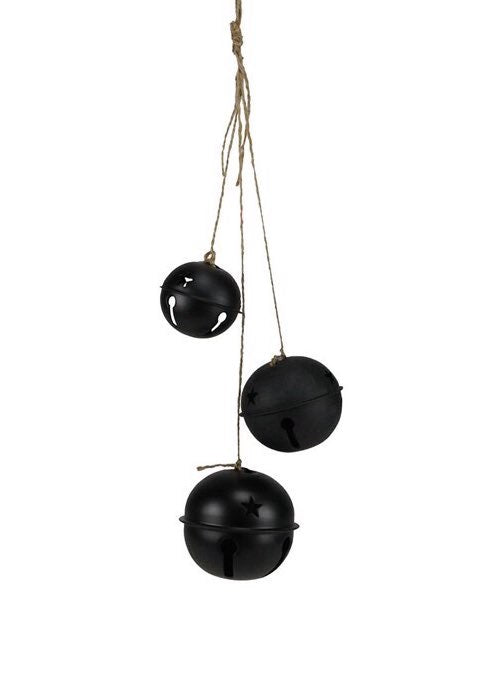 ITEM XC427302 - 21"L MATTE BLACK JINGLE BELL CLUSTER ORNAMENT