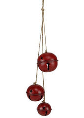 ITEM XC429050 - 21"L RED JINGLE BELL CLUSTER ORNAMENT SPRAY