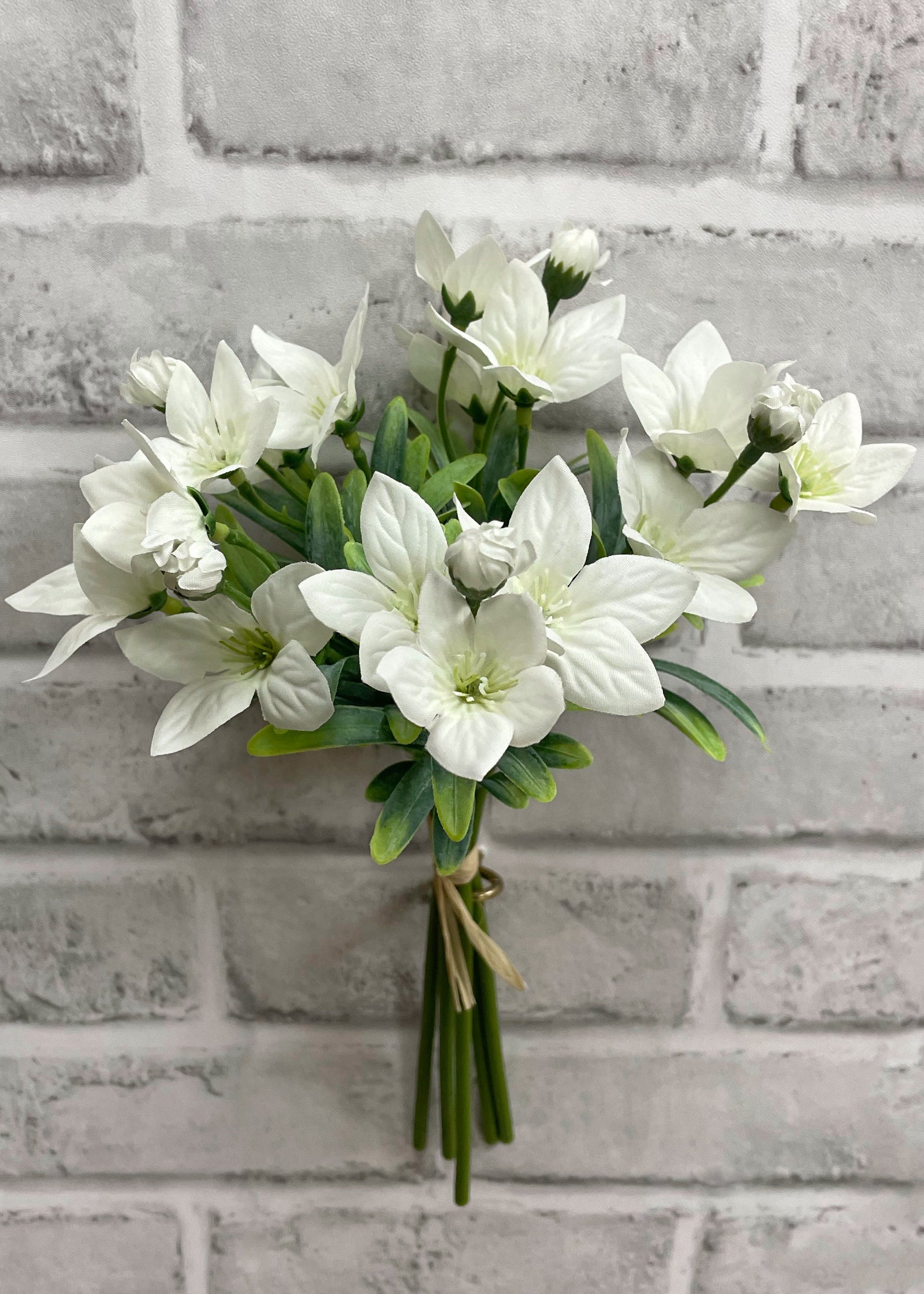 ITEM 00991 W  - 11.5" WHITE BALLOON FLOWER BUNDLE X 5