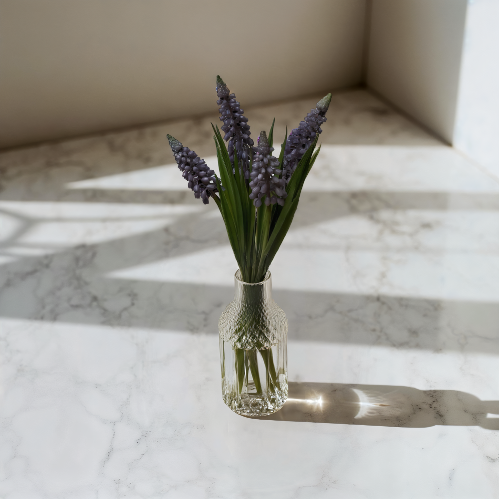 ITEM 00992 LV  - 10.5" LAVENDER MUSCARI BUNDLE X 4