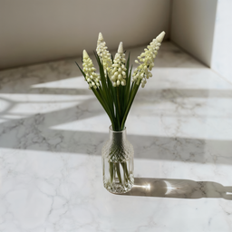 ITEM 00992 W - 10.5" WHITE MUSCARI BUNDLE X 4