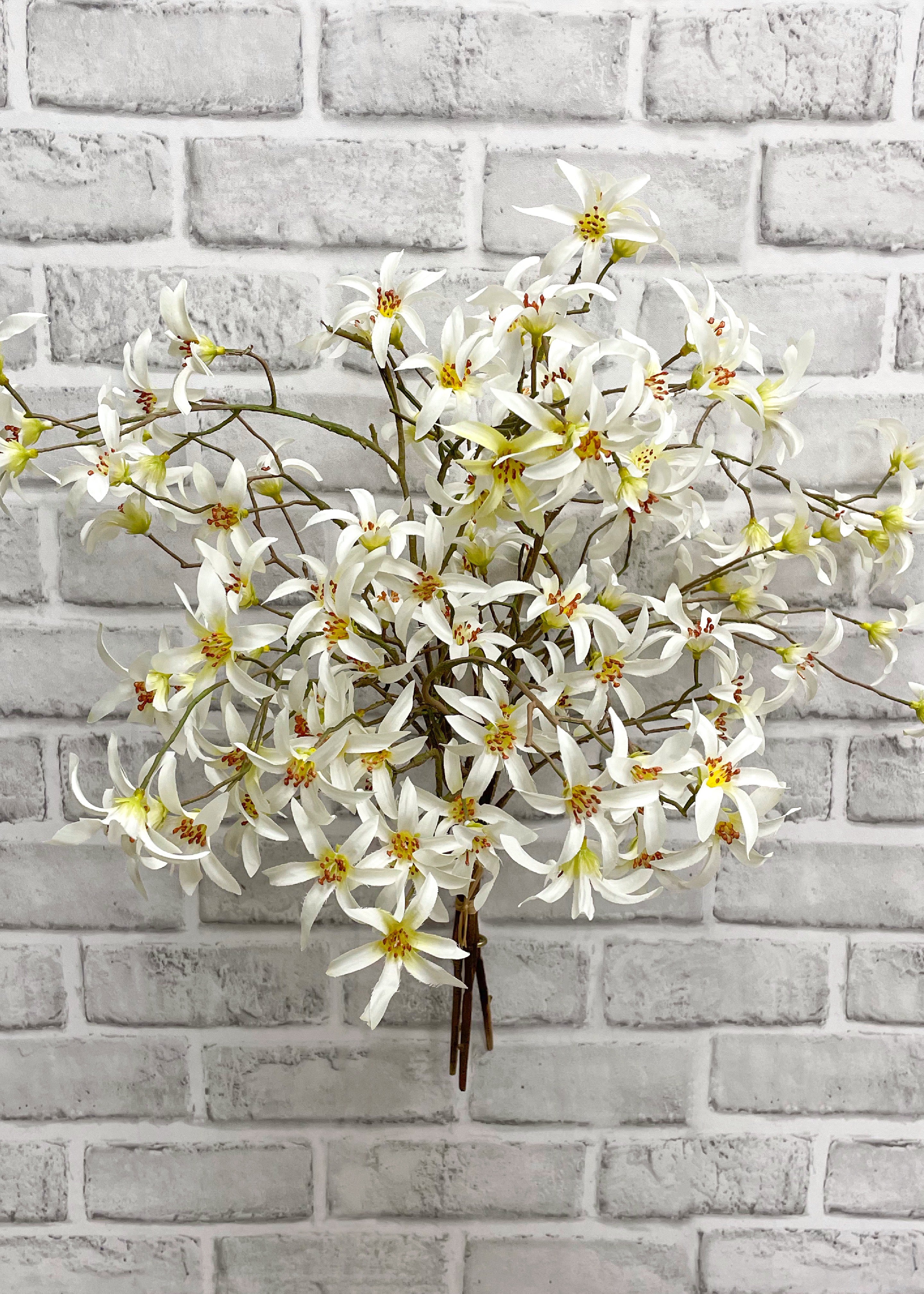 ITEM 00994 W - 21" WHITE FORSYTHIA BUNDLE X 3