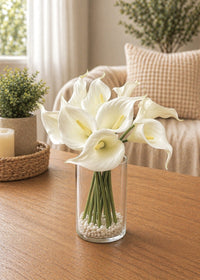 ITEM 00999 W - 14" FRESH TOUCH CALLA LILY BUNDLE WITH 9 HEADS
