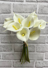 ITEM 00999 W - 14" FRESH TOUCH CALLA LILY BUNDLE WITH 9 HEADS