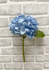 ITEM 01008 LTBL - 12" LIGHT BLUE FRESH TOUCH HYDRANGEA STEM