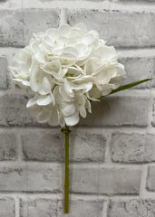 ITEM 01008 W - 12" WHITE FRESH TOUCH HYDRANGEA STEM