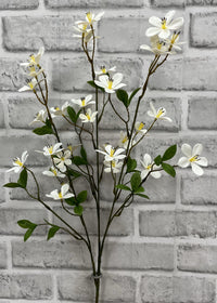 ITEM 01011 W - 27" WHITE PLUM FLOWER STEM