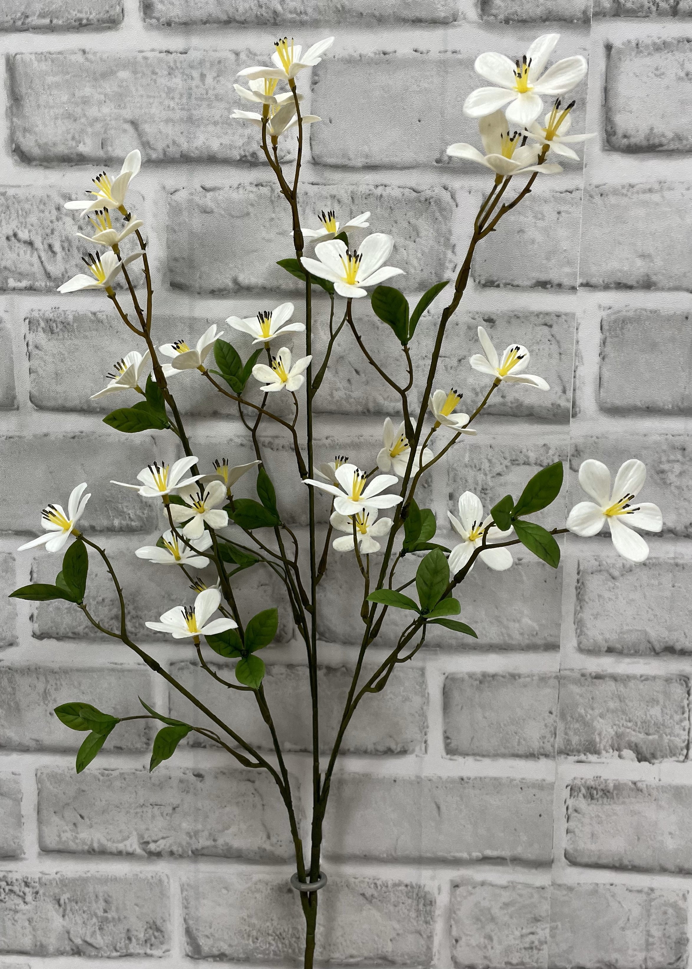 ITEM 01011 W - 27" WHITE PLUM FLOWER STEM