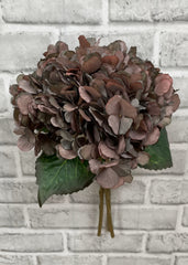 ITEM 01018 MV - 14" MAUVE HYDRANGEA BUNDLE - 3 PIECES PER BUNDLE