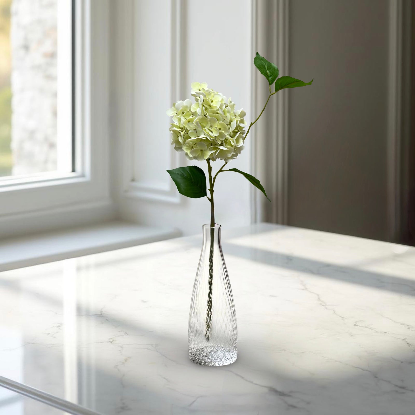 ITEM 01024 WGR  - 30" WHITE GREEN FRESH TOUCH HYDRANGEA SPRAY