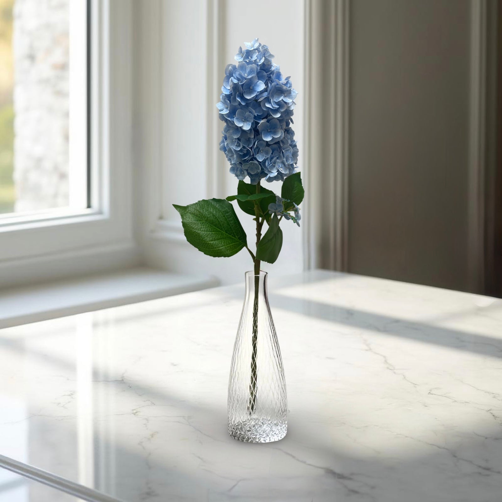 ITEM 01026 BL  - 33" BLUE FRESH TOUCH CONE HYDRANGEA SPRAY