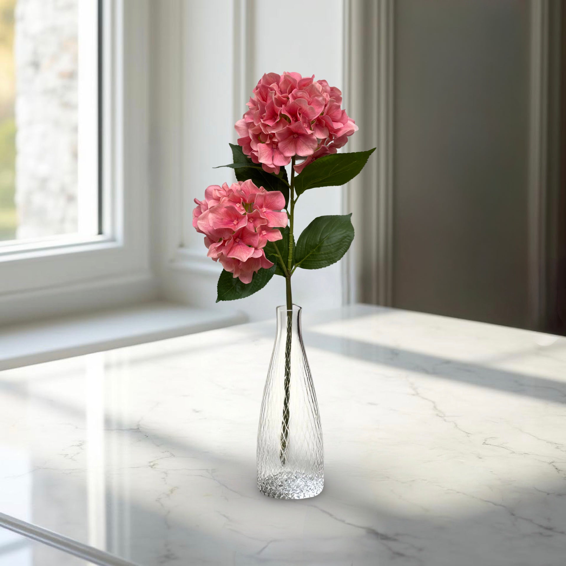 ITEM 01027 PK  - 32" FRESH TOUCH PINK HYDRANGEA X 2 STEM