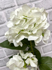 ITEM 01027 W -  32" FRESH TOUCH WHITE HYDRANGEA X 2 STEM