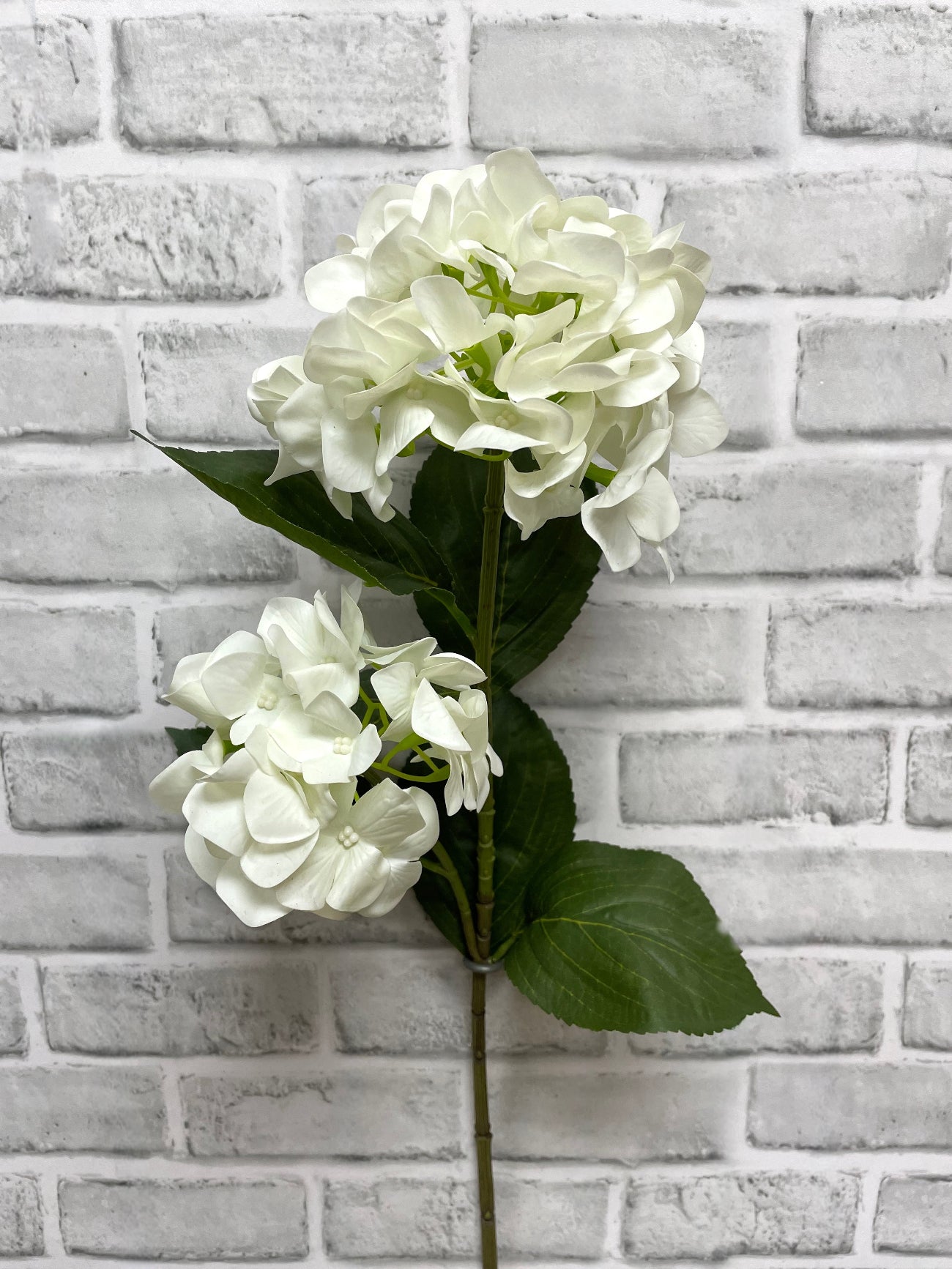 ITEM 01027 W -  32" FRESH TOUCH WHITE HYDRANGEA X 2 STEM