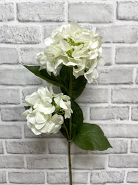 ITEM 01027 W -  32" FRESH TOUCH WHITE HYDRANGEA X 2 STEM