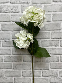 ITEM 01027 W -  32" FRESH TOUCH WHITE HYDRANGEA X 2 STEM