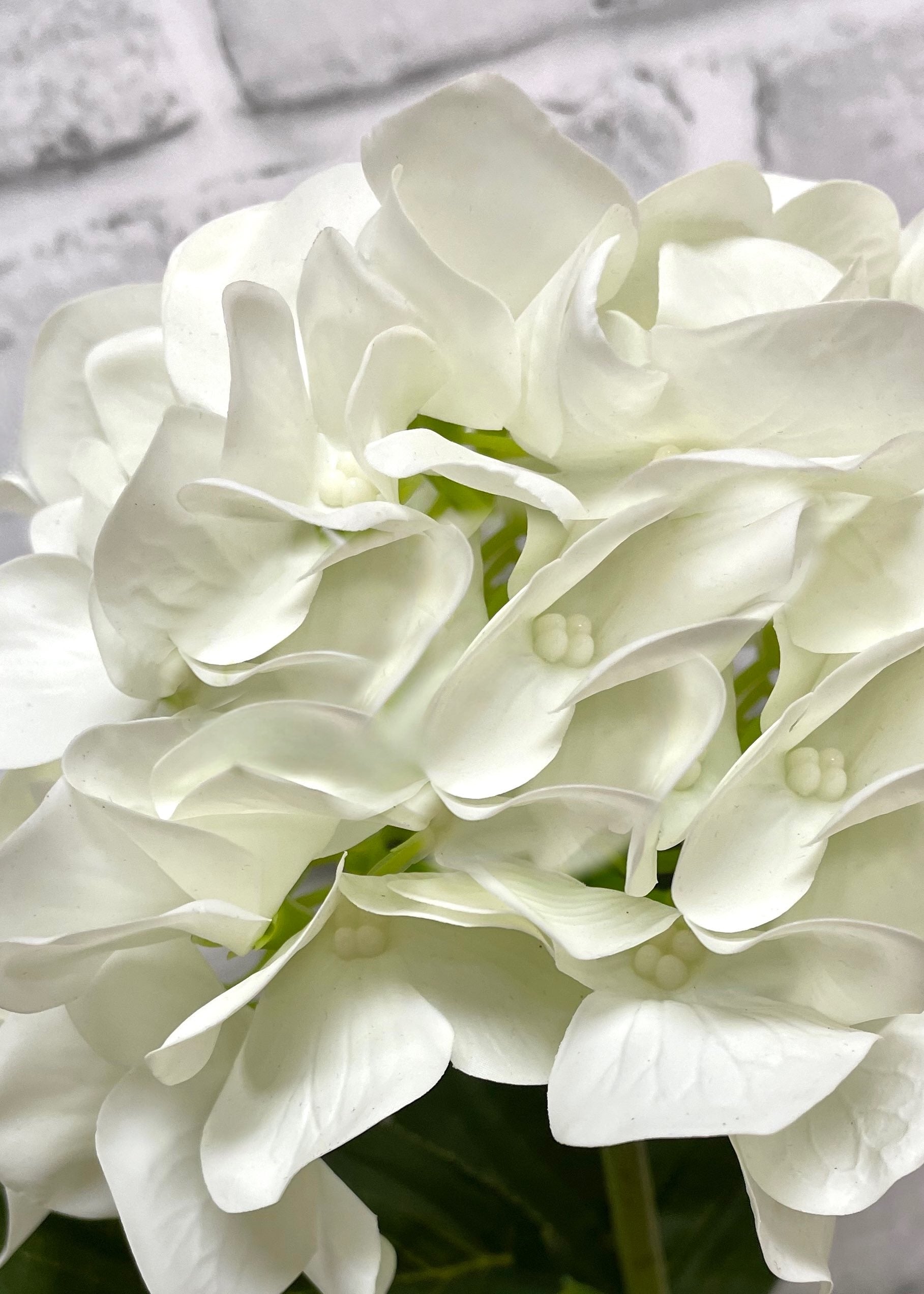 ITEM 01028 W -  25.5" FRESH TOUCH WHITE HYDRANGEA X 3 IN A PLASTIC BLACK POT