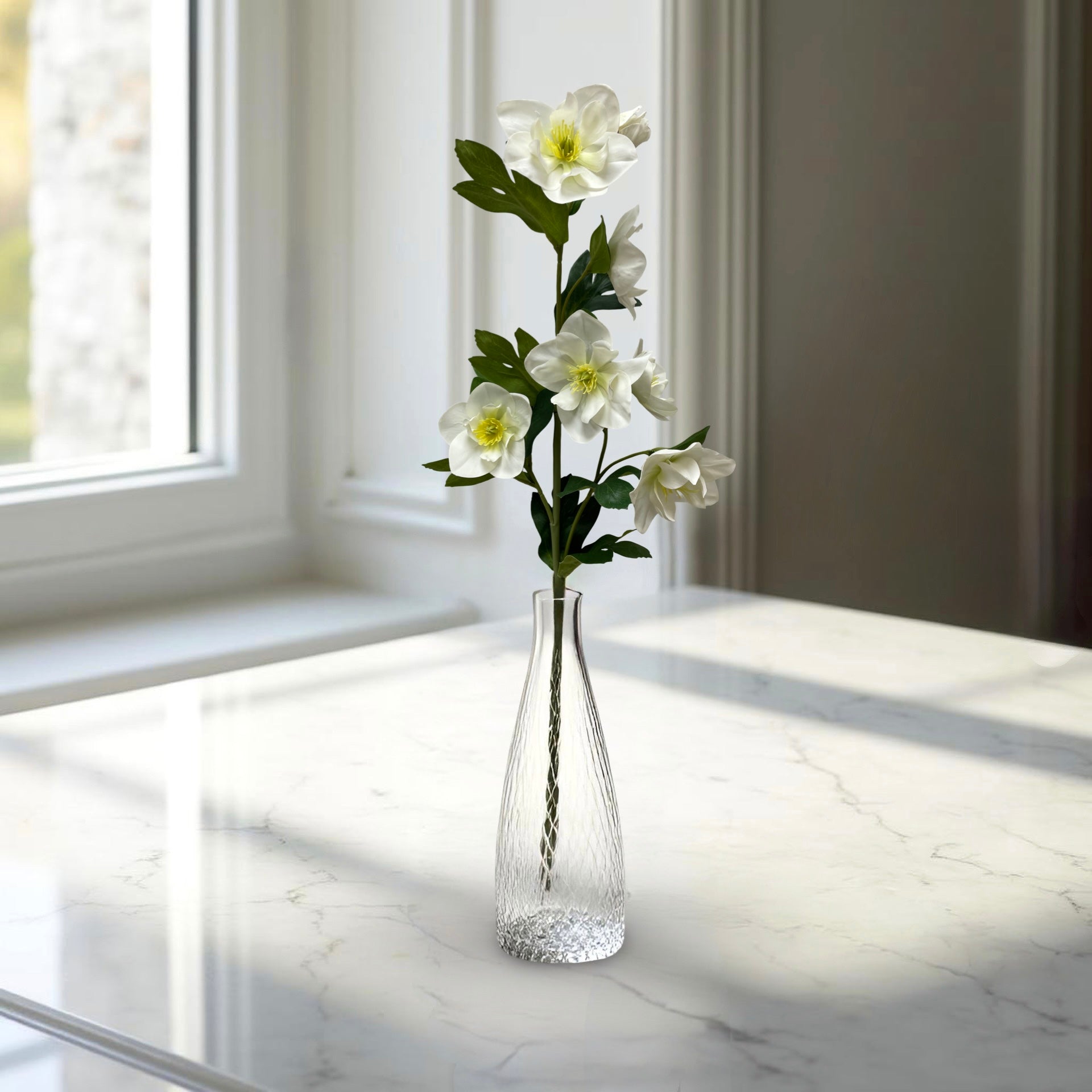 ITEM 01036 W  - 32" FRESH TOUCH WHITE HELLEBOES SPRAY