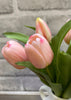 ITEM 10170 PK - 12" PINK FRESH TOUCH TULIP BUNDLE (4 FLOWERS & 3 BUDS TO A BUNDLE)