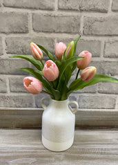 ITEM 10170 PK - 12" PINK FRESH TOUCH TULIP BUNDLE (4 FLOWERS & 3 BUDS TO A BUNDLE)