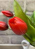 ITEM 10170 RED - 12" RED FRESH TOUCH TULIP BUNDLE (4 FLOWERS & 3 BUDS TO A BUNDLE)
