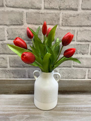ITEM 10170 RED - 12" RED FRESH TOUCH TULIP BUNDLE (4 FLOWERS & 3 BUDS TO A BUNDLE)