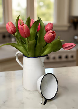 ITEM 10170 ROSE - 12" ROSE FRESH TOUCH DYNASTY TULIP BUNDLE (4 FLOWERS & 3 BUDS TO A BUNDLE)