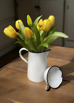 ITEM 10170 Y - 12" YELLOW FRESH TOUCH DYNASTY TULIP BUNDLE (4 FLOWERS & 3 BUDS TO A BUNDLE)