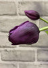 ITEM 10171 PUR - 19" PURPLE FRESH TOUCH TULIP BUNDLE (4 FLOWERS & 3 BUDS TO A BUNDLE)