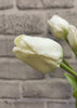 ITEM 10171 W - 19" WHITE FRESH TOUCH TULIP BUNDLE (4 FLOWERS & 3 BUDS TO A BUNDLE)