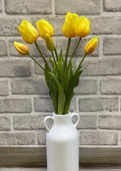 ITEM 10171 Y - 19" YELLOW FRESH TOUCH TULIP BUNDLE (4 FLOWERS & 3 BUDS TO A BUNDLE)