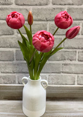 ITEM 10183 ROSE - 18" FRESH TOUCH ROSE PEONY TULIP BUNDLE (3 FLOWERS AND 2 BUDS TO A BUNDLE)