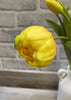 ITEM 10183 Y - 18" FRESH TOUCH YELLOW PEONY TULIP BUNDLE (3 FLOWERS AND 2 BUDS TO A BUNDLE)