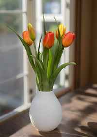 ITEM 10186 O - 16" FRESH TOUCH DYNASTY ORANGE TULIP BUNDLE (3 FLOWERS & 2 BUDS TO A BUNDLE)