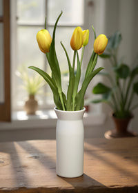 ITEM 10186 Y - 16" FRESH TOUCH DYNASTY YELLOW TULIP BUNDLE (3 FLOWERS & 2 BUDS TO A BUNDLE)
