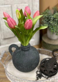 ITEM 10194 DEEP BLUSH - 12" FRESH TOUCH DEEP BLUSH PINK FORMOSA TULIP BUNDLE (4 FLOWERS & 3 BUDS TO A BUNDLE)