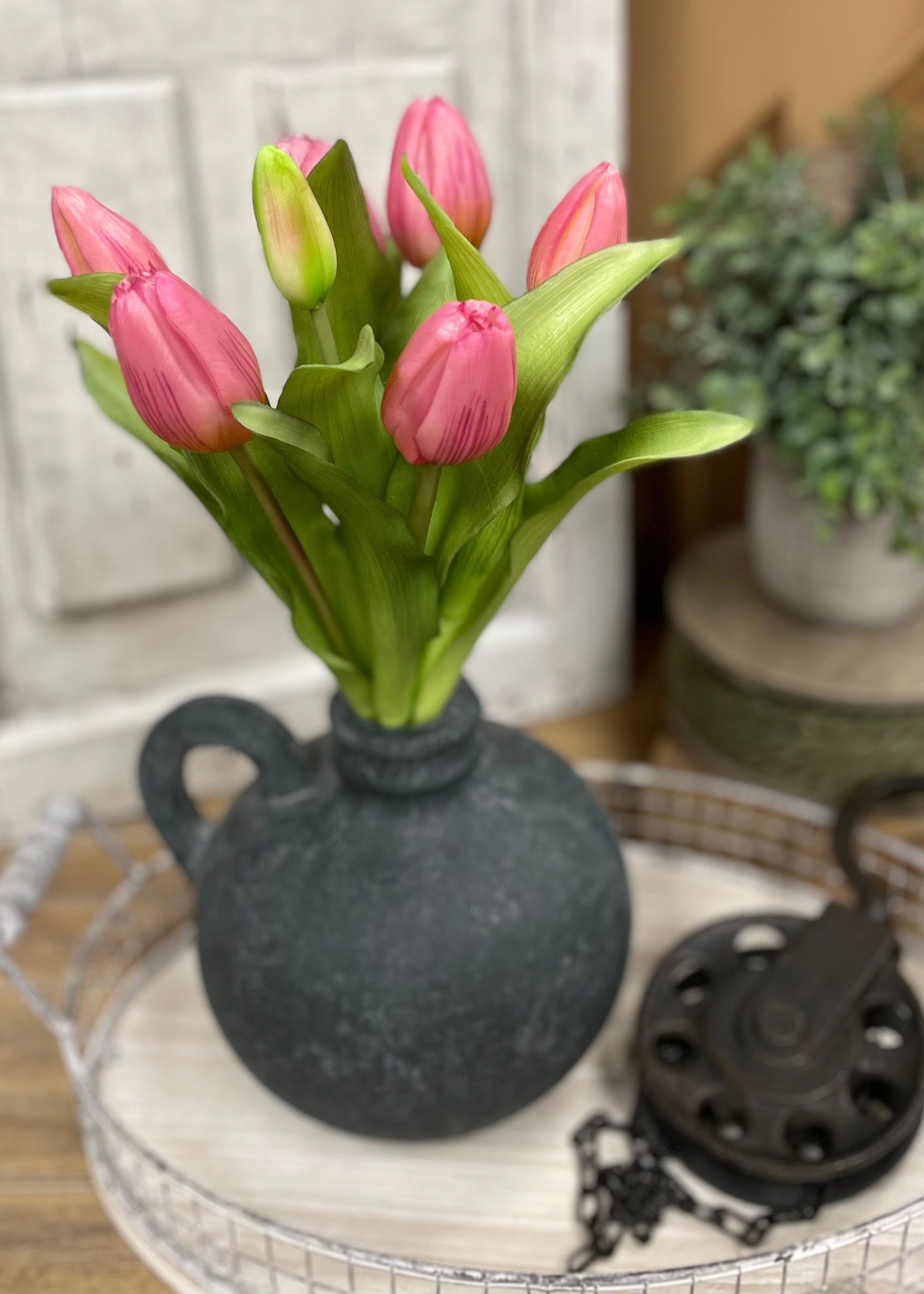 ITEM 10194 DEEP BLUSH - 12" FRESH TOUCH DEEP BLUSH PINK FORMOSA TULIP BUNDLE (4 FLOWERS & 3 BUDS TO A BUNDLE)
