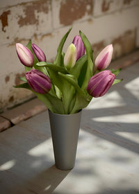 ITEM 10194 LTPLUM - 12" FRESH TOUCH PLUM FORMOSA TULIP BUNDLE (4 FLOWERS & 3 BUDS TO A BUNDLE)