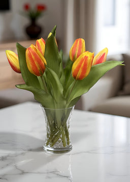 ITEM 10194 O - 12" FRESH TOUCH ORANGE FORMOSA TULIP BUNDLE (4 FLOWERS & 3 BUDS TO A BUNDLE)