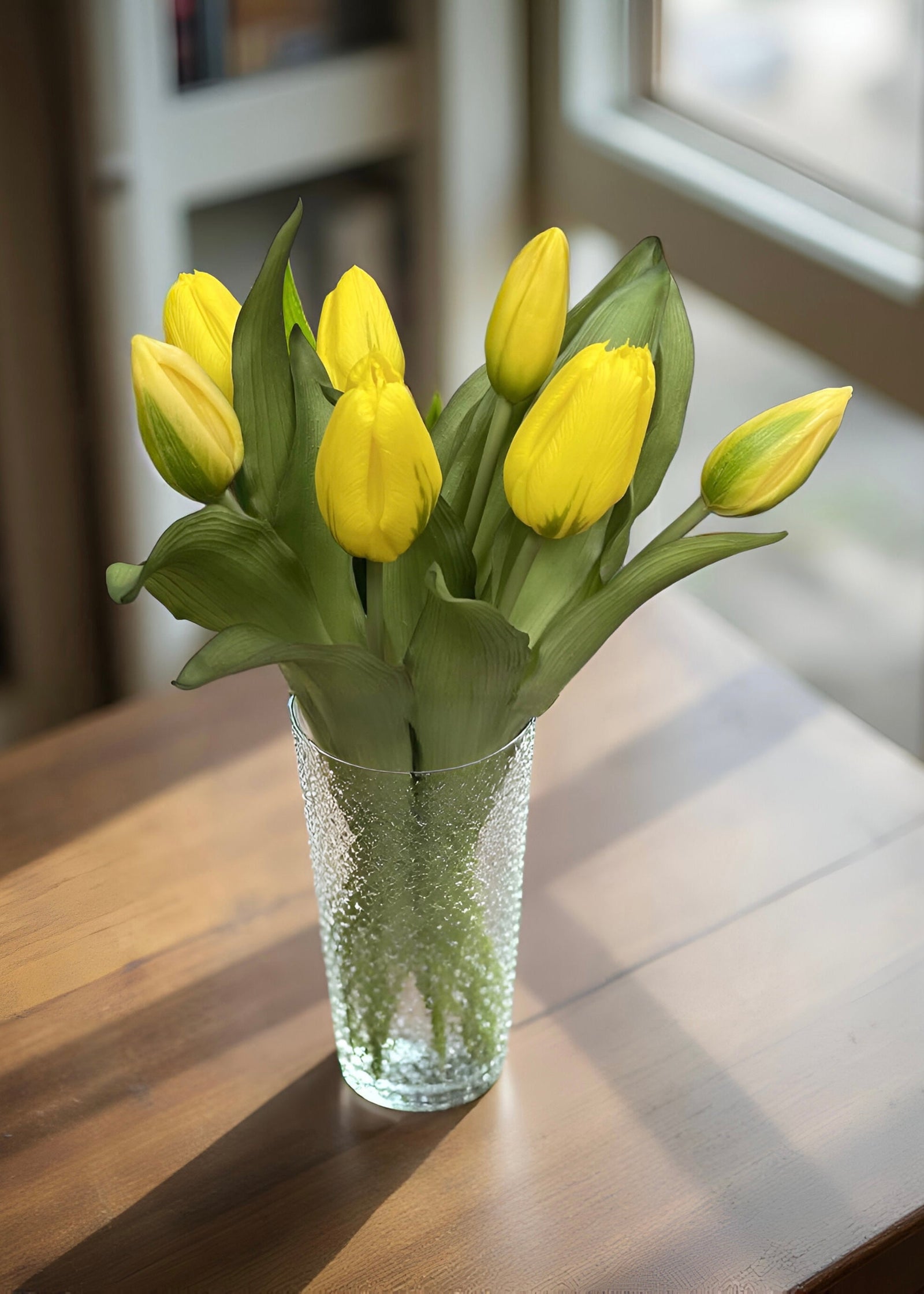 ITEM 10194 Y - 12" FRESH TOUCH YELLOW FORMOSA TULIP BUNDLE (4 FLOWERS & 3 BUDS TO A BUNDLE)