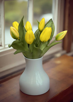ITEM 10194 Y(AVAILABLE) - 12" FRESH TOUCH YELLOW FORMOSA TULIP BUNDLE (4 FLOWERS & 3 BUDS TO A BUNDLE)
