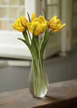 ITEM 10199 Y - 16" FRESH TOUCH YELLOW/GREEN TULIPA PARROT TULIP BUNDLE (3 FLOWERS & 2 BUDS TO A BUNDLE)